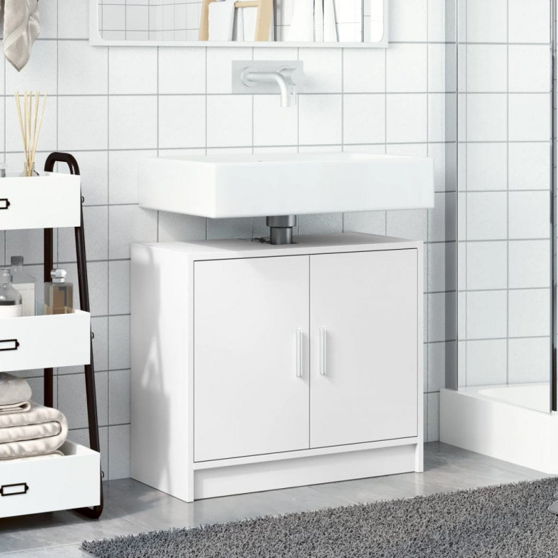 Szafka pod umywalkę, biała 63x29x55 cm, materiał drewnopochodny