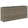 Donica ogrodowa z 2 wkładami, szara, 90x20x40 cm, rattan PE