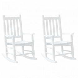 Fotele bujane dziecięce, 2 szt., białe, drewno topolowe