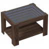 Stolik kawowy z LED, brązowy dąb, 73x53x45 cm