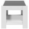 Stolik kawowy z LED, biały 73x53x45 cm, materiał drewnopochodny