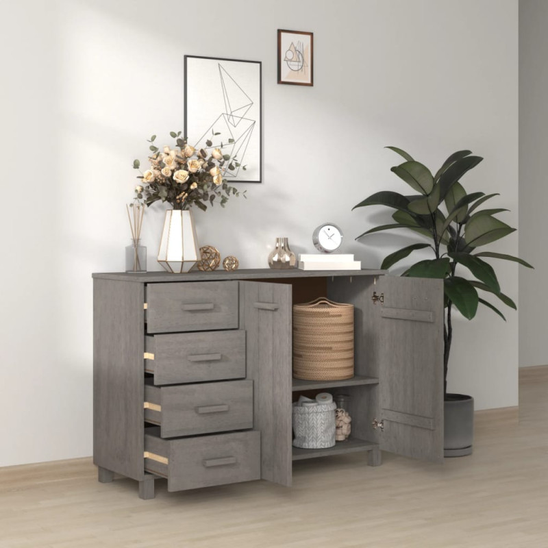 Szafka HAMAR, jasnoszara, 113x40x80 cm, lite drewno sosnowe