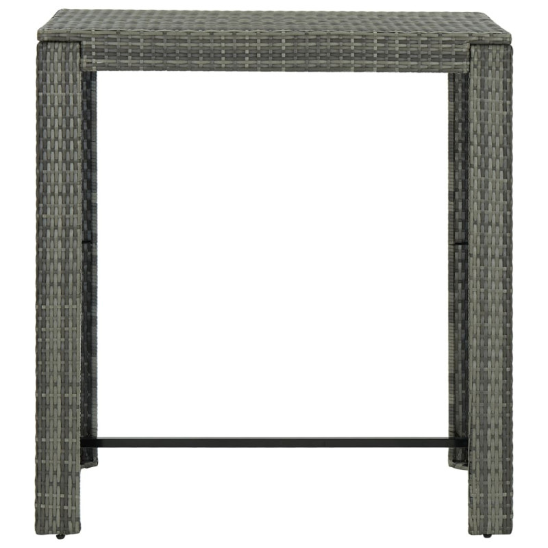 Ogrodowy stolik barowy, szary, 100x60,5x110,5 cm, polirattan
