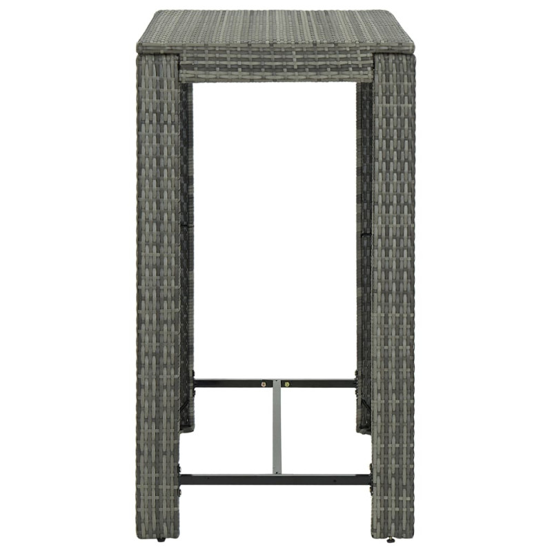 Ogrodowy stolik barowy, szary, 100x60,5x110,5 cm, polirattan