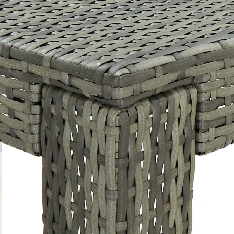 Ogrodowy stolik barowy, szary, 100x60,5x110,5 cm, polirattan
