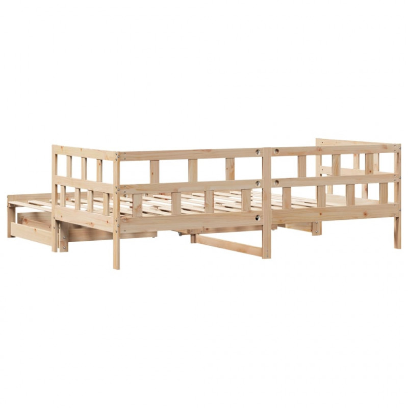 Sofa rozsuwana z szufladami, bez materaca, 90x190 cm