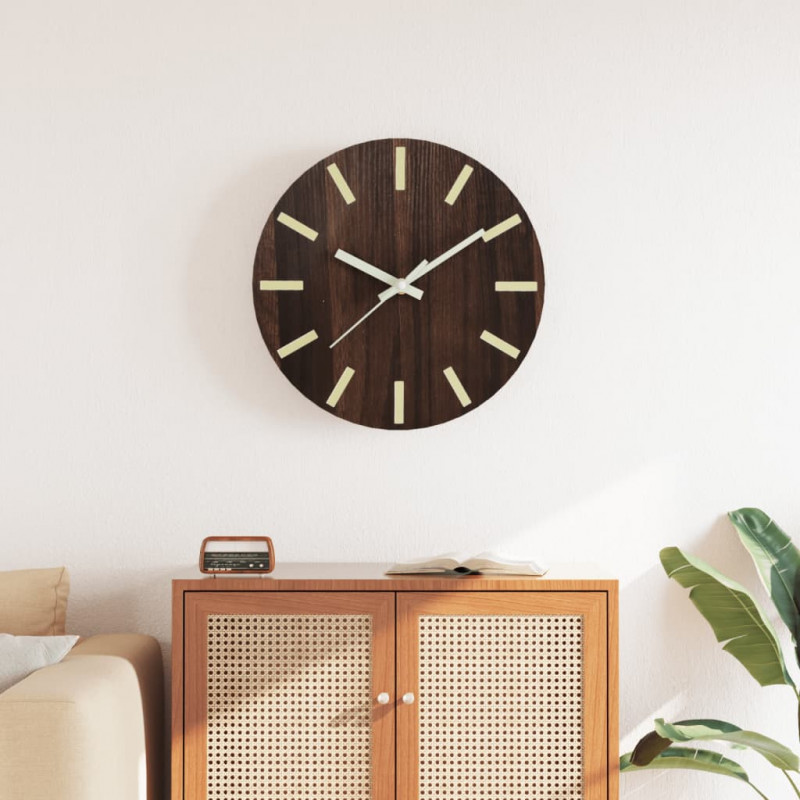 Zegar ścienny ze świecącymi wskazówkami i cyframi, Ø30 cm