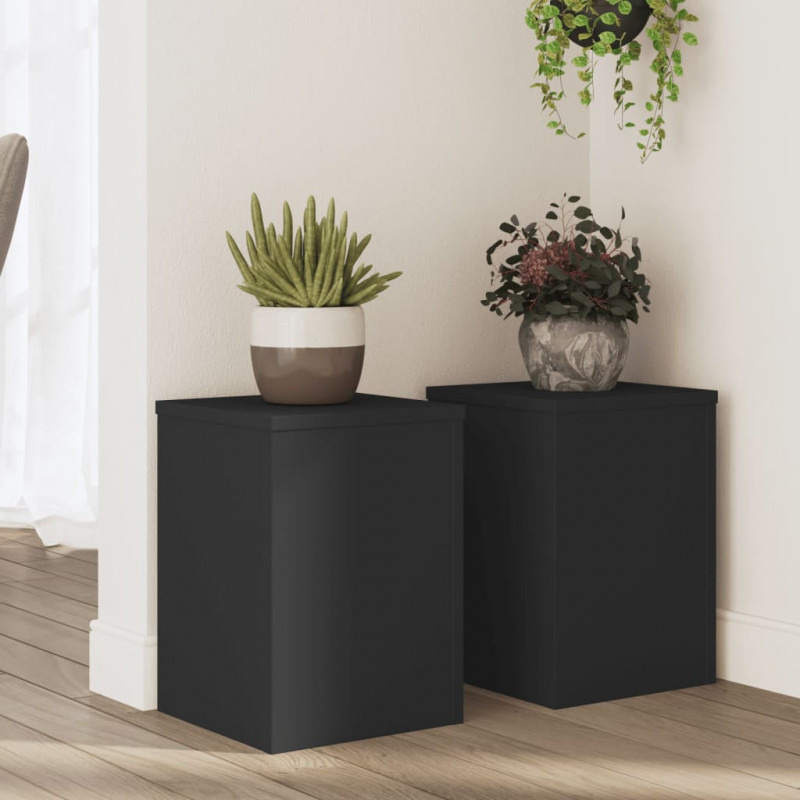 Podstawki pod doniczki, 2 szt., czarne, 25x25x35 cm