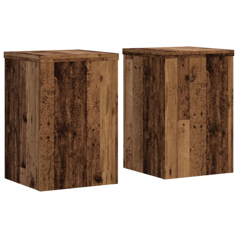 Podstawki pod doniczki, 2 szt., stare drewno, 25x25x35 cm