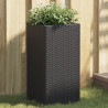 Donice ogrodowe, 2 szt., czarne, 30x30x60 cm, rattan PE