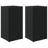 Donice ogrodowe, 2 szt., czarne, 30x30x60 cm, rattan PE