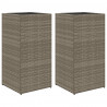 Donice ogrodowe, 2 szt., szare, 40x40x80 cm, rattan PE