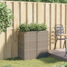 Donice ogrodowe, 2 szt., szare, 40x40x80 cm, rattan PE