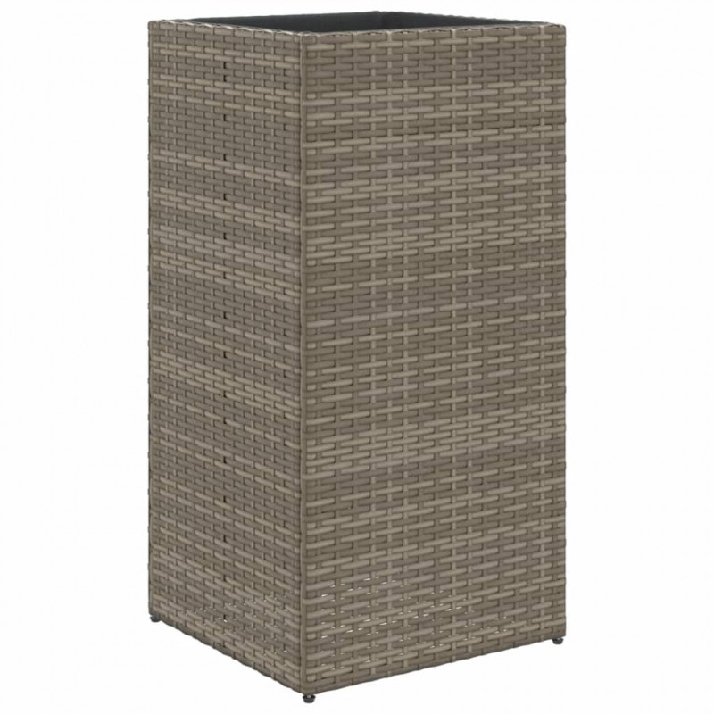 Donice ogrodowe, 2 szt., szare, 40x40x80 cm, rattan PE