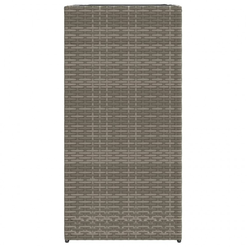 Donice ogrodowe, 2 szt., szare, 40x40x80 cm, rattan PE