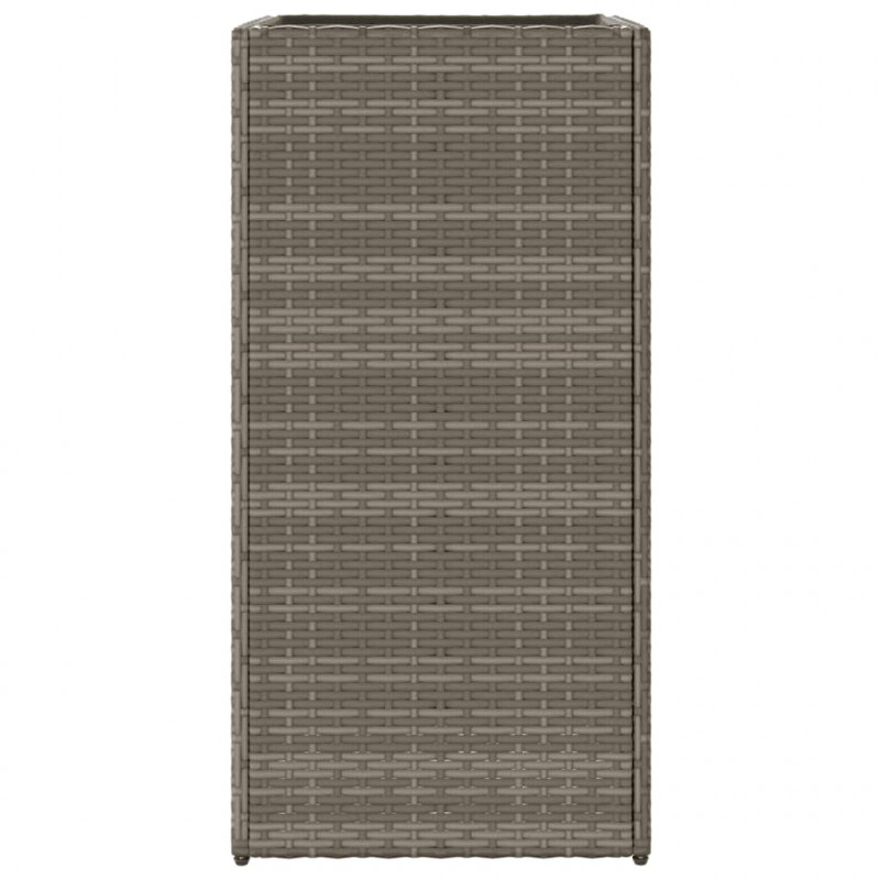 Donice ogrodowe, 2 szt., szare, 40x40x80 cm, rattan PE