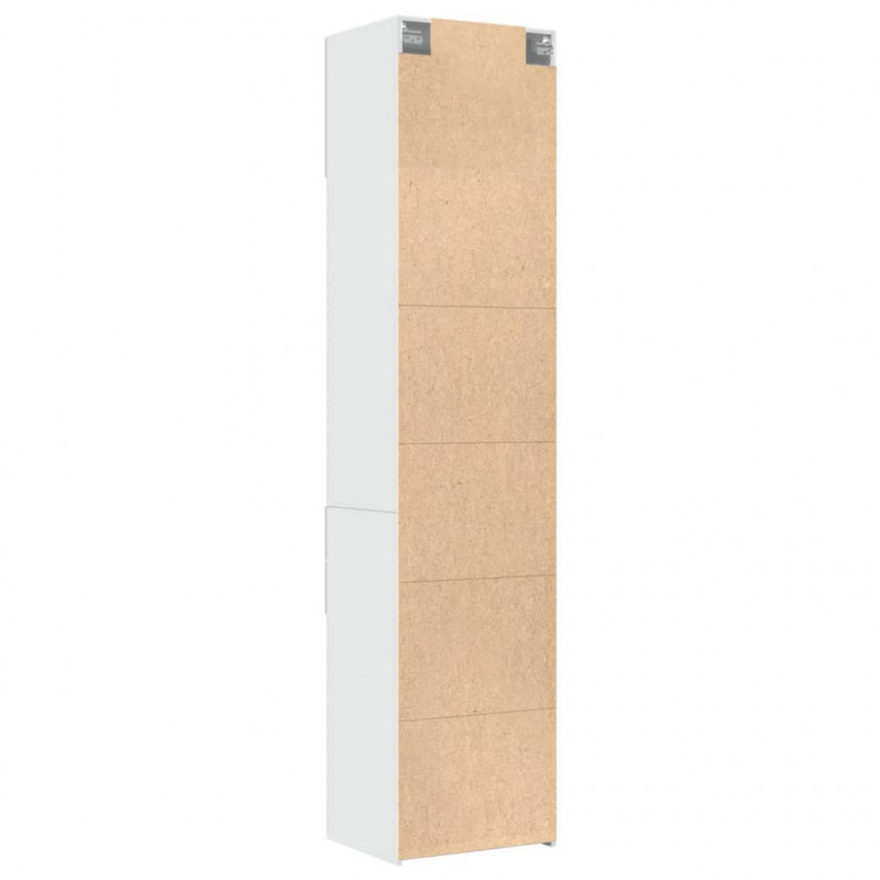 Wąska szafka, biała, 50x42,5x225 cm, materiał drewnopochodny