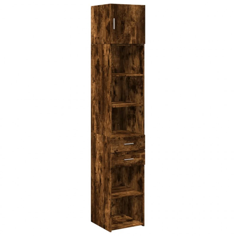 Wąska szafka, przydymiony dąb, 40x42,5x225 cm