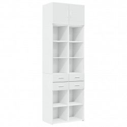 Szafka, biała, 70x42,5x225 cm, materiał drewnopochodny
