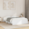 Rama łóżka, biała, 140x190 cm, materiał drewnopochodny
