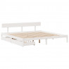 Rama łóżka bez materaca, biała, 180x200 cm, lite drewno sosnowe
