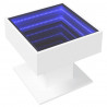 Stolik kawowy z LED, biały 50x50x45 cm, materiał drewnopochodny