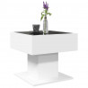 Stolik kawowy z LED, biały 50x50x45 cm, materiał drewnopochodny