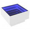 Stolik kawowy z LED, biały, 50x50x30cm, materiał drewnopochodny
