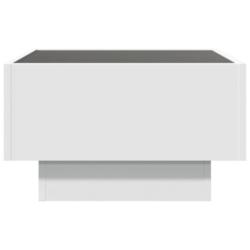 Stolik kawowy z LED, biały, 50x50x30cm, materiał drewnopochodny