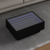 Stolik kawowy z LED, czarny 70x50x30cm, materiał drewnopochodny