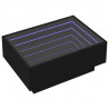 Stolik kawowy z LED, czarny 70x50x30cm, materiał drewnopochodny