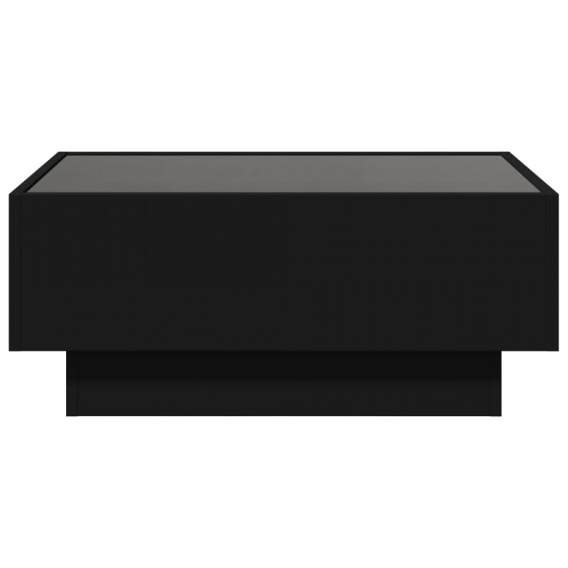 Stolik kawowy z LED, czarny 70x50x30cm, materiał drewnopochodny