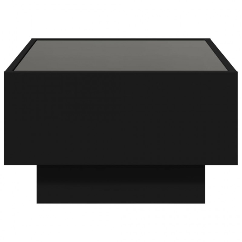 Stolik kawowy z LED, czarny 70x50x30cm, materiał drewnopochodny