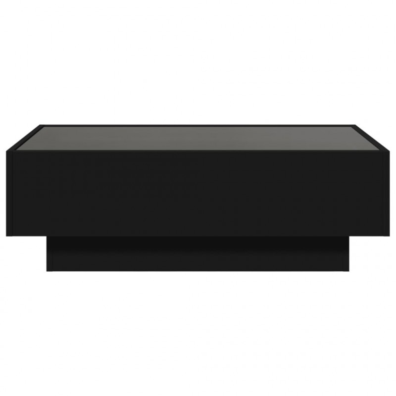 Stolik kawowy z LED, czarny, 90x50x30 cm