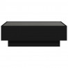 Stolik kawowy z LED, czarny, 90x50x30 cm