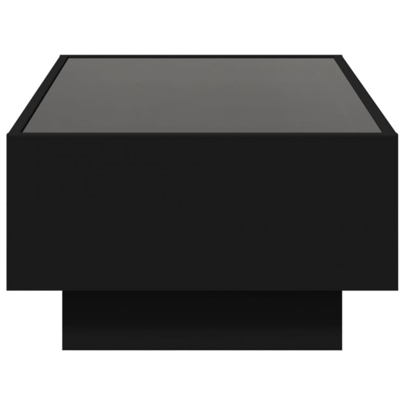Stolik kawowy z LED, czarny, 90x50x30 cm