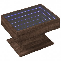 Stolik kawowy z LED, brązowy dąb, 70x50x45 cm