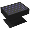 Stolik kawowy z LED, czarny, 70x50x45 cm