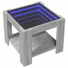 Stolik kawowy z LED, szary dąb sonoma, 53x53x45 cm