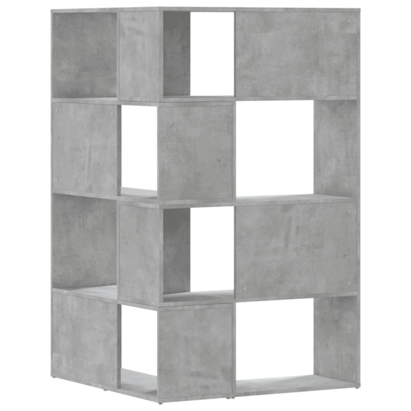 4-poziomowy regał narożny, szarość betonu, 85x85x140 cm