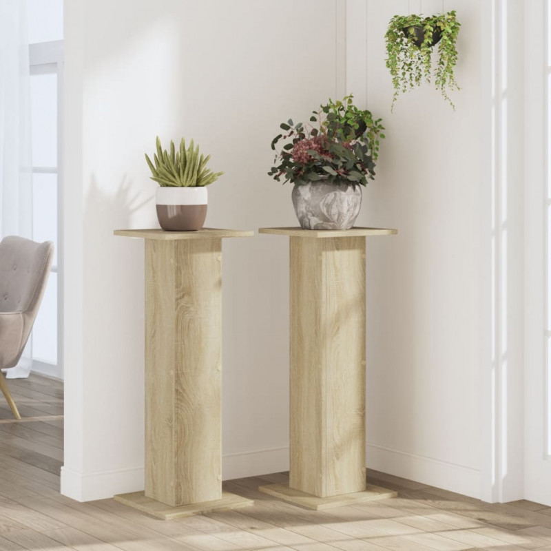 Stojaki na rośliny, 2 szt., dąb sonoma, 30x30x80 cm