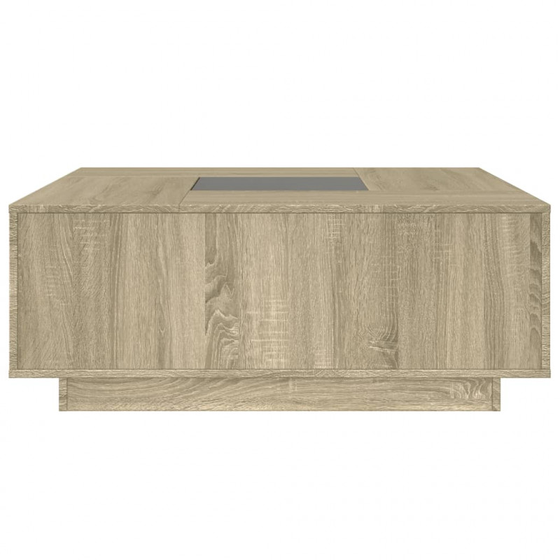 Stolik kawowy z LED Infinity, dąb sonoma, 100x100x40 cm