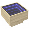 Stolik nocny z LED Infinity, dąb sonoma, 40x40x30 cm