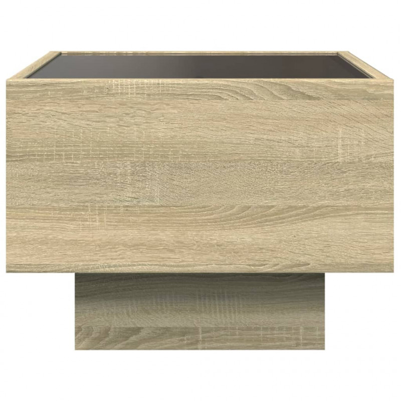 Stolik nocny z LED Infinity, dąb sonoma, 40x40x30 cm