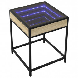 Stolik nocny z LED Infinity, dąb sonoma, 40x40x51 cm