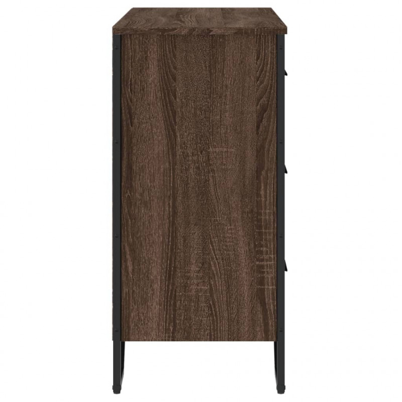 Komoda, brązowy dąb, 91x35,5x74,5 cm, materiał drewnopochodny