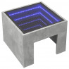 Stolik kawowy z LED Infinity, szarość betonu, 40x40x30 cm