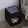Stolik nocny z LED Infinity, czarny, 40x40x50 cm