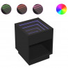 Stolik nocny z LED Infinity, czarny, 40x40x50 cm