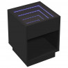 Stolik nocny z LED Infinity, czarny, 40x40x50 cm